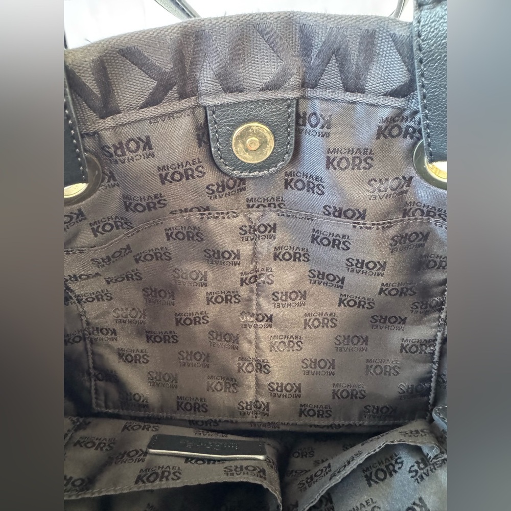MICHAEL KORS Black/Black Monogram Fabric Tote - Picture 10 of 12